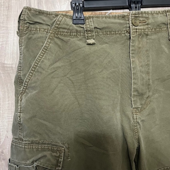 Wonderwall Broken In Cargo Shorts Army Green Mens Size 36 - Picture 3 of 14